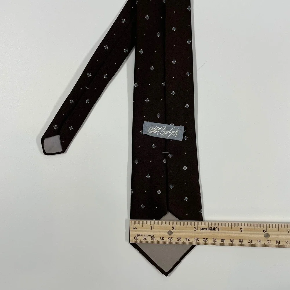 Vtg Carson Pirie Scott Silk Brown Geometric Medallion Necktie Mens OS